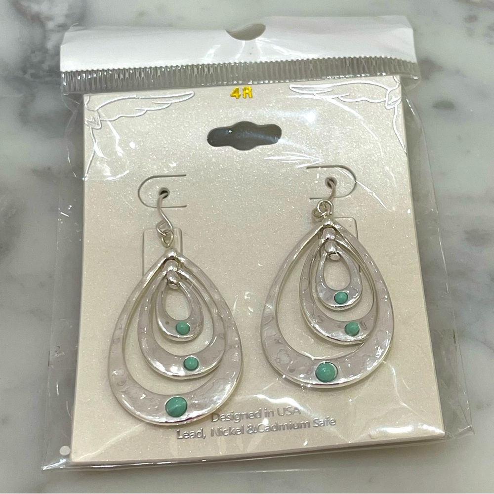 Turquoise & Silver Earrings. NWT.